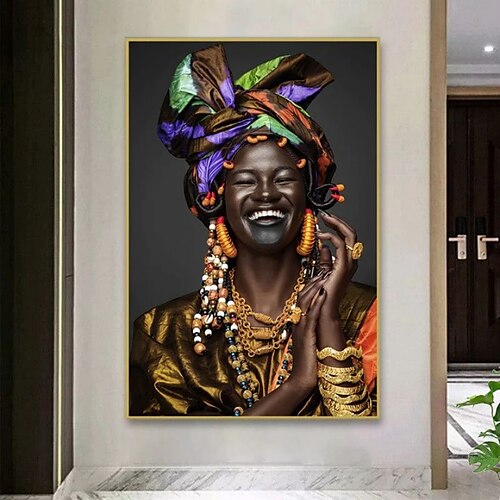 

Stampe di persone Donne africane Arte da parete Quadri moderni Decorazioni per la casa Da appendere alla parete Regalo Tela arrotolata Senza cornice Non tesa