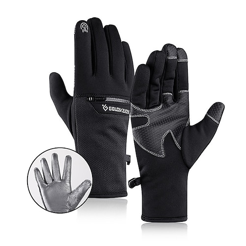 

Men's 1 Pair Winter Gloves Gloves Touchscreen Gloves Outdoor Gloves Stylish Non-slip Wearable Solid Colored Black Dark Gray Navy Blue