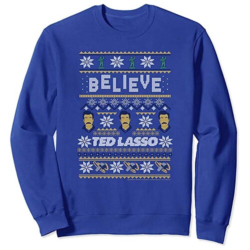 

Men's Sweatshirt Blue Royal Blue Dark Gray Crew Neck Snowflake Ugly Christmas Print Sports & Outdoor Daily Sports Casual Big and Tall Christmas Fall & Winter Clothing Apparel Hoodies Sweatshirts