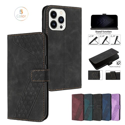 

telefon Etui Til Apple Tegnebogskortetui iPhone 14 13 12 11 Plus Pro Max Slots til kortholder Magnetisk flip Støtteben Ensfarvet TPU PU Læder