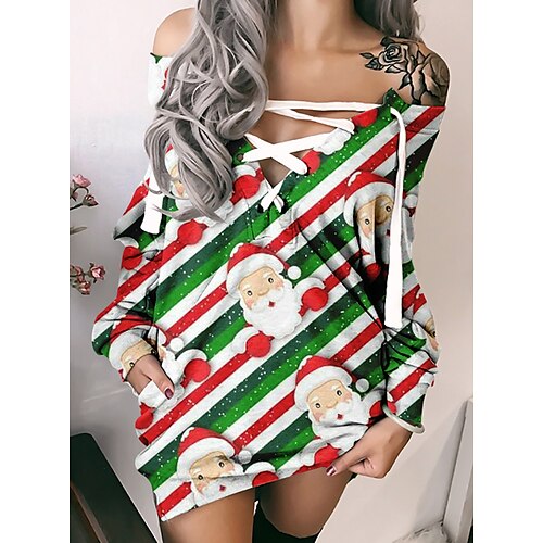

Santa Claus Masquerade Women's Christmas Christmas Carnival Masquerade Adults' Christmas Vacation Polyester Top