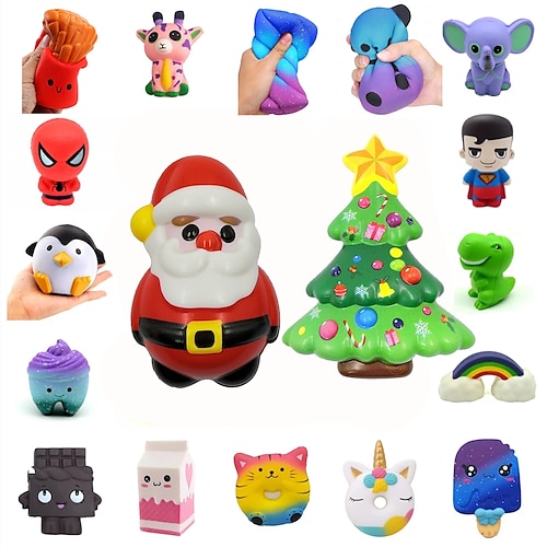 

Decompression Toy Santa Claus Slow Rebound Doll Christmas Squishy Slow Rising Super Hero Squish Cute Animal Antistress Squishi Kawaii Scented Squeeze Toy Stress Reliever Doll Child Gift10PCS
