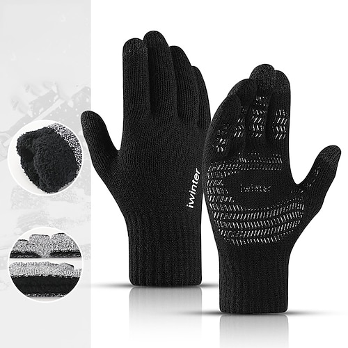 

Men's 1 Pair Winter Gloves / Gloves / Knitted Gloves Work / Outdoor Gloves - Solid Colored Stylish / Non-slip