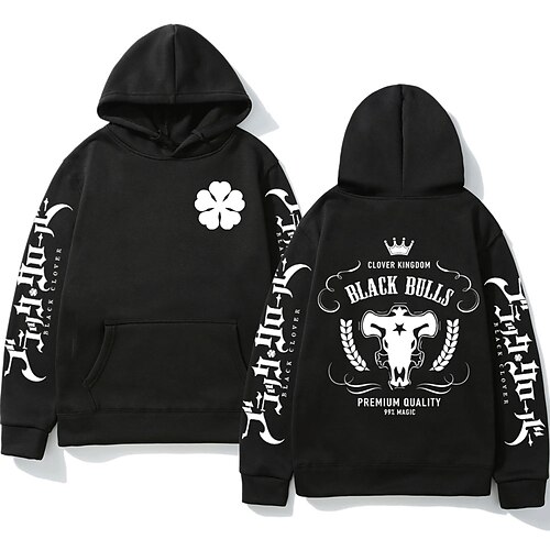 

Inspired by Black Clover Asta Hoodie Cartoon Manga Anime Front Pocket Graphic Hoodie For Men's Women's Unisex Adults' Hot Stamping 100% Polyester