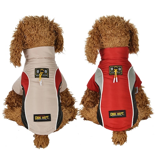 

Chien Chat Manteaux Bloc de couleur Adorable à la mode Ordinaire Casual Quotidien Extérieur Casual Quotidien Hiver Vêtements pour Chien Vêtements pour chiots Tenues De Chien Chaud Rouge Beige Costume