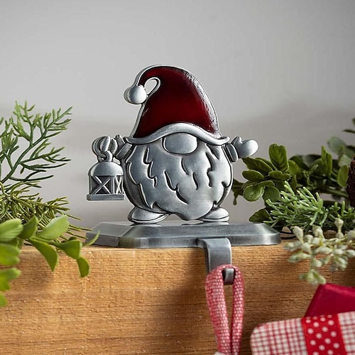 

2022 Christmas Decoration Christmas Socks Hanger Creative Alloy Drip Oil Christmas Socks Hanger