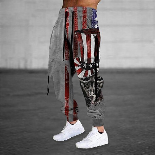 

Men's Sweatpants Joggers Trousers Drawstring Elastic Waist 3D Print Graphic Prints Comfort Sports Outdoor Casual Daily Cotton Blend Streetwear Designer Brown Grey Micro-elastic