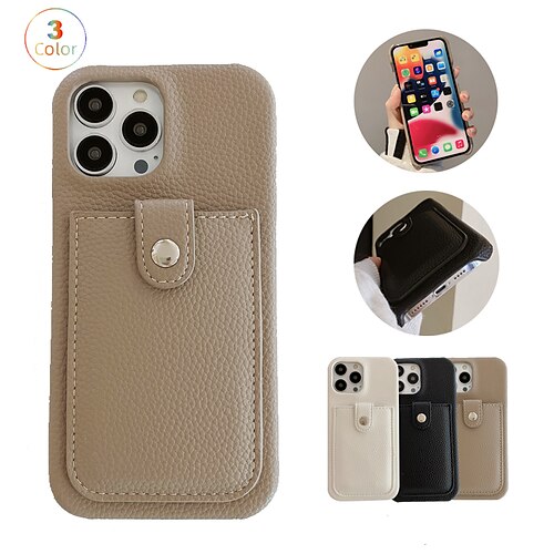 

Phone Case For Apple Back Cover iPhone 14 Pro Max 13 12 11 Pro Max Mini X XR XS 8 7 Plus Card Holder Slots Shockproof Solid Colored PU Leather