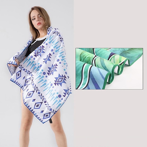 

Printed Microfiber Full Polyester Changeable Bath Towel Portable Double-sided Velvet Quick-drying Printed Beach Towel