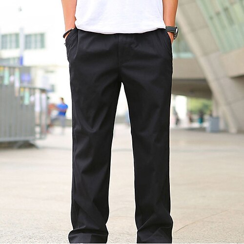 

Men's Cargo Pants Trousers Work Pants Elastic Waist Solid Colored Comfort Warm Casual Daily Streetwear Cotton Blend Sports Fashion ArmyGreen Black Micro-elastic