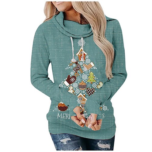 

Christmas Trees Masquerade Hoodie Women's Christmas Christmas Carnival Masquerade Adults' Christmas Vacation Polyester Top