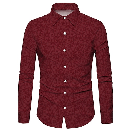 

Homens Camisa Social Estampas Abstratas Aberto para a Lateral Azul Vinho Impressão 3D Ao ar livre Rua Manga Longa Botão para baixo Imprimir Roupa Moda Designer Casual Macia