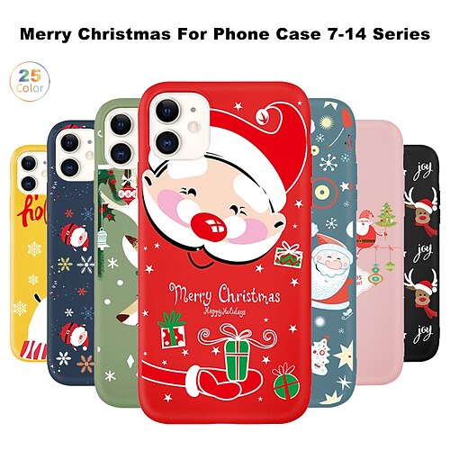 

Phone Case For Apple Classic Series iPhone 14 Pro Max 13 12 11 Pro Max Mini X XR XS 8 7 Plus Bumper Frame Full Body Protective Dustproof Cartoon Christmas TPU