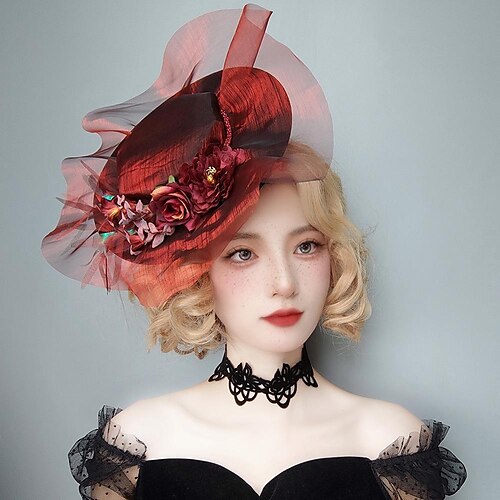 

Hat Accessories Cocktail Hat Retro Vintage Punk & Gothic Steampunk Felt For Goth Girl Cosplay Halloween Carnival Masquerade Women's Costume Jewelry Fashion Jewelry