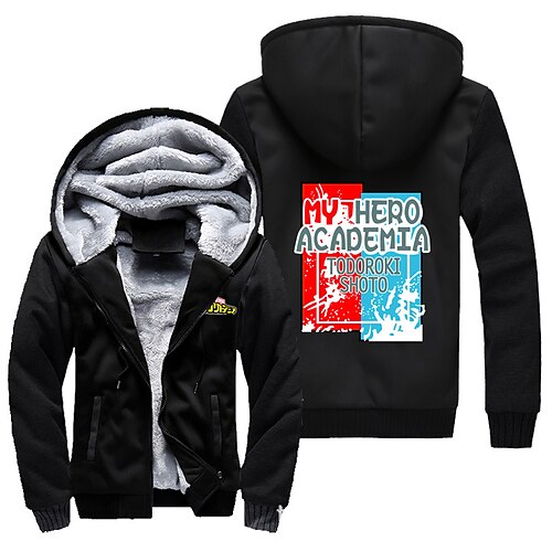 

Inspired by My Hero Academia Todoroki Shoto Hoodie Anime Outerwear Anime Graphic Outerwear For Men's Women's Unisex Adults' Hot Stamping 100% Polyester Casual Daily