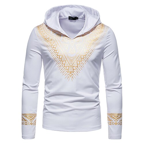 

Men's Tee Tennis Shirt Geometry Hooded Black Red White Hot Stamping Outdoor Street Long Sleeve Print Clothing Apparel Fashion Designer Casual Breathable