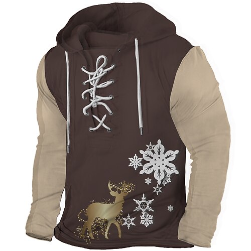 

Inspired by Christmas Reindeer snowflake Hoodie Anime Cartoon Anime Classic Street Style Hoodie For Men's Women's Unisex Adults' 3D Print 100% Polyester Casual Daily