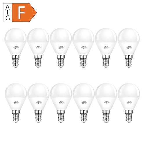 

12pcs 6W LED Globe Light Bulb 600lm E14 G45 20 LED Beads SMD 2835 60W Halogen Equivalent Warm Cold White 110-240V