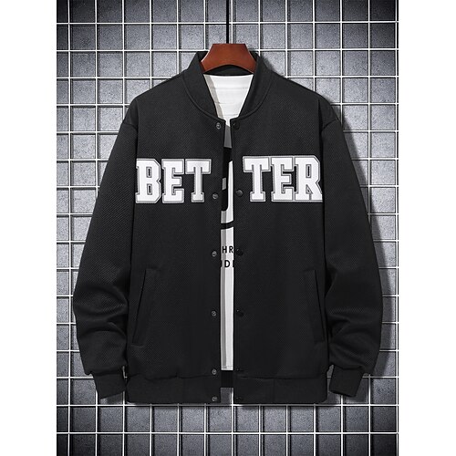 

Men's Men Casual Jacket Daily Wear Casual Daily Winter Fall Regular Coat Regular Fit Windproof Breathable Casual Daily Traditional / Classic Comfortable Jacket Long Sleeve Print Word with Pockets