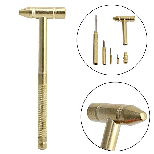 

Mini Hammer Multifunctional Solid Machined Brass Hammer Precision Installation Tool for Watch Repair,Home,Shop