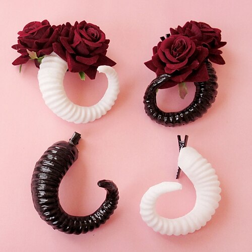 

Kids Girls' Sweet Daily Floral Polyester Hair Accessories Black / White One-Size