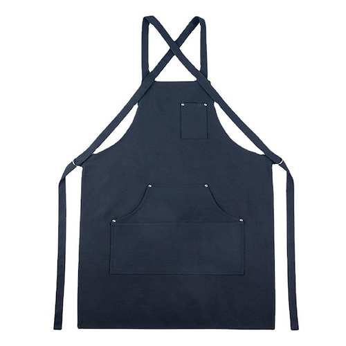 

Women Apron Chef Apron Black Men with Pocket, Cotton Canvas Work Apron Cross Back Heavy Duty Adjustable