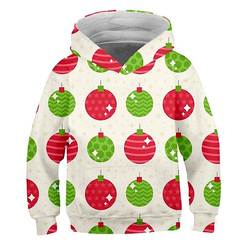 

Kids Boys Christmas Hoodie Pullover Elk Christmas Tree Candy Cane Long Sleeve Children Top Christmas Gifts Hoodie Active Fashion Green Black Blue Winter 7-13 Years