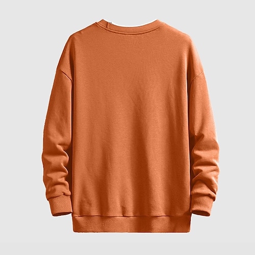 

Men's Sweatshirt Green Black Orange Dark Gray Gray Crew Neck Solid Color Sports & Outdoor Daily Holiday Casual Big and Tall Spring & Fall Clothing Apparel Hoodies Sweatshirts