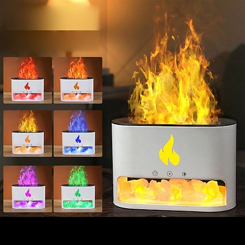 

Upgraded 7 Color Flame Fireplace Air Aroma Essential Oil Diffuser USB Portable-Noiseless Aroma Diffuser for Homewith Auto-Off Protection for HomeOffice Gift No essential oils