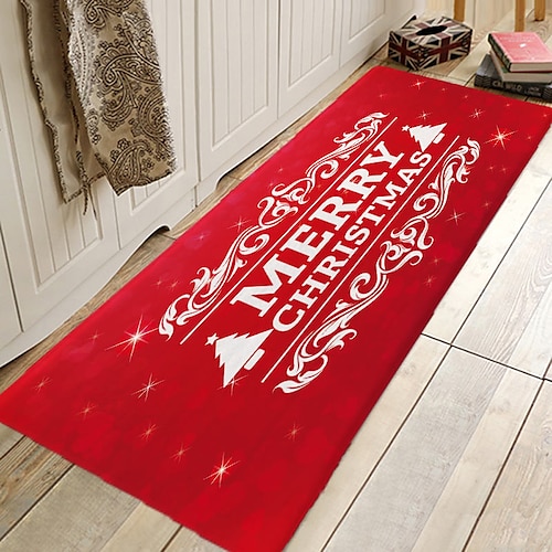 

Christmas Pattern Flannel Rug Door Mat Hallway Carpets Area Rugs for Bedroom Living Room Carpet Kitchen Bathroom Anti-Slip Floor Mats