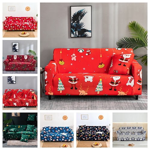 

Christmas Elastic Sofa Cover for Living Room Stretch Slipcovers Sectional Couch Cover 2/3 Seater Sofa Cover Home Decoration christmas sofa cover