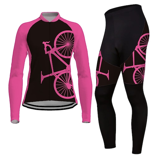 

Women's Cycling Jersey with Tights Long Sleeve Mountain Bike MTB Road Bike Cycling Green Yellow Mint Green Graphic Bike Quick Dry Moisture Wicking Spandex Sports Graphic Clothing Apparel / Stretchy