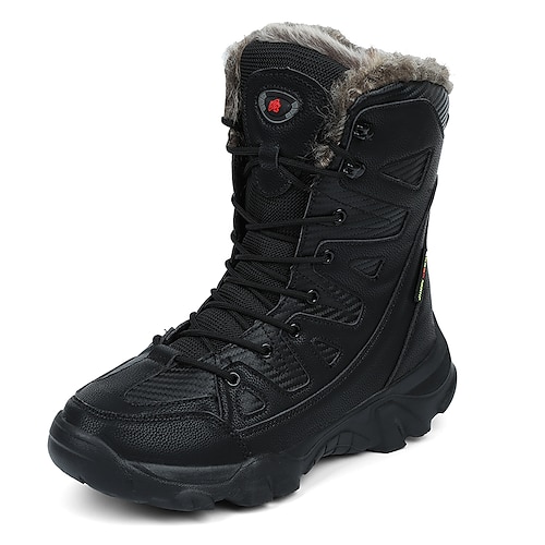 

Men's Boots Sporty Look Snow Boots Winter Boots Fleece lined Sporty Casual Outdoor Daily PU Warm Mid-Calf Boots Black Khaki Winter Fall