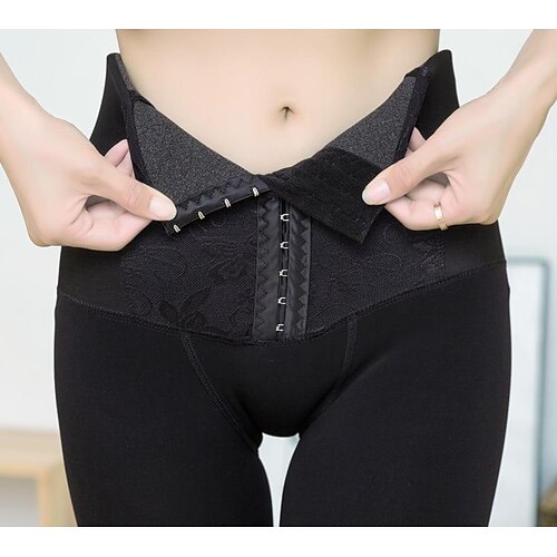 

Women's Leggings Black color High Waist Sports Yoga Full Length Tummy Control Solid Colored One-Size