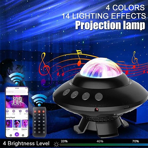 

Star Projector Night Light UFO Galaxy Projector Star Light with Remote Control Bluetooth Music Speaker Timmer Aurora Star Lamp for Kids Room Adults Home Theater Party Living Room Decor