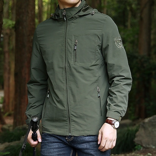 

Men's Casual Jacket Warm Daily Wear Going out Office & Career Zipper Turndown Stylish Comfort Leisure Jacket Outerwear Solid / Plain Color Wearable Black khaki Royal Blue / Winter