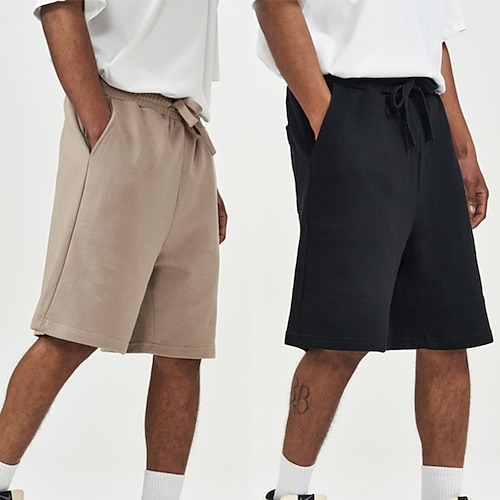

Men's Sweat Shorts Shorts Casual Shorts Pocket Drawstring Elastic Waist Plain Comfort Breathable Short Casual Daily 100% Cotton Fashion Streetwear Gray Green Black