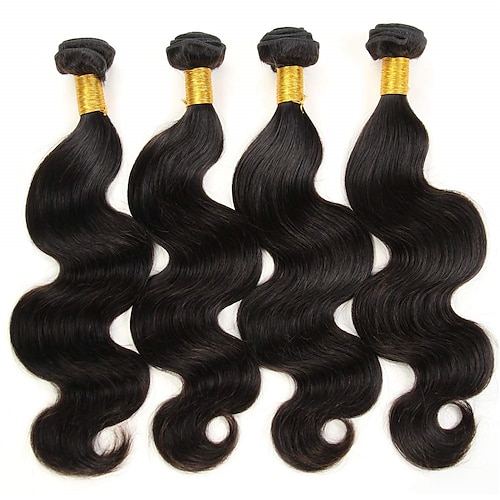 

Brazilian Virgin Hair Body Wave 4 Bundles 100% Unprocessed Human Hair Bundles Weave Hair Extensions Double Strong Weft