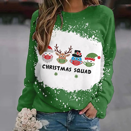 

Snowman Santa Claus Reindeer Masquerade Hoodie Women's Christmas Christmas Carnival Masquerade Adults' Christmas Vacation Polyester Top