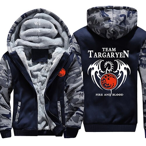 

Inspired by Game of Thrones Targaryen Hoodie Anime Outerwear Anime Graphic Outerwear For Men's Women's Unisex Adults' Hot Stamping 100% Polyester Casual Daily