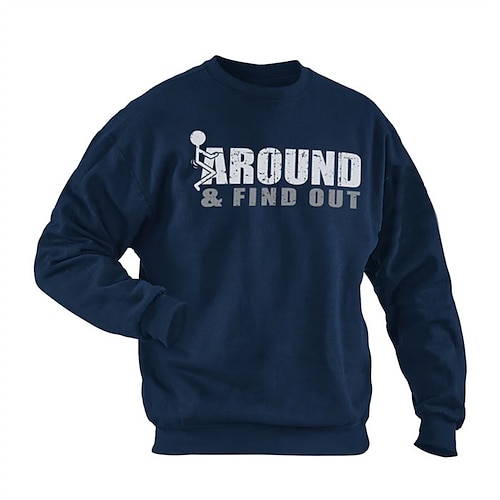 

Men's Sweatshirt Pullover Green Black Blue Brown Crew Neck Letter Graphic Prints Print Daily Sports Holiday 3D Print Basic Streetwear Casual Spring Fall Clothing Apparel Hoodies Sweatshirts