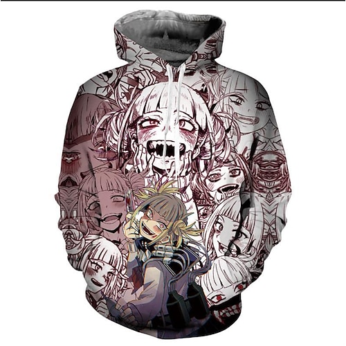 

Inspired by My Hero Academia Himiko Toga Hoodie Cartoon Manga Anime Front Pocket Graphic Hoodie For Men's Women's Unisex Adults' 3D Print 100% Polyester Casual Daily