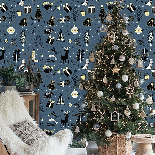 

Wallpaper Wallpaper Sticker Christmas Decoration Removable 3d Vinyl Pvc Home Decoration 100 40 Cm