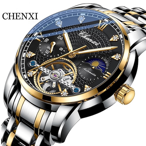 

CHENXI New Mens Mechanical Watches Top Brand Stainless Steel Automatic Watch Men Waterproof Luminous Business Wristwatch