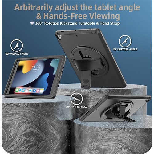 

Tablet Case Cover For Apple iPad 10.2'' 9th 8th 7th iPad mini 6th 2021 2020 iPad Pro 11'' 3rd 360° Rotation Portable Pencil Holder Solid Colored TPU PC For Kids