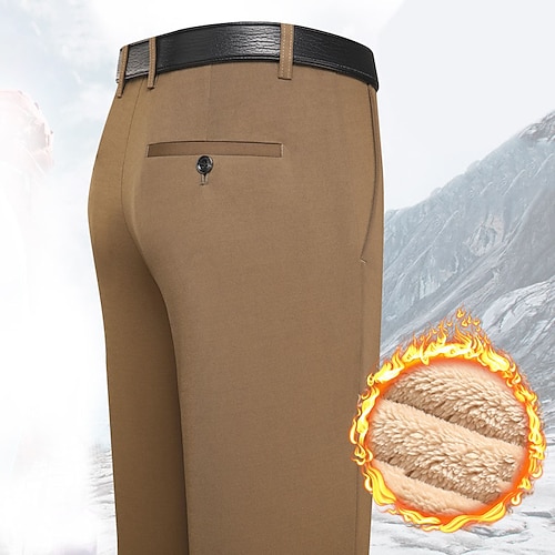 

Herre Sherpa Dressbukser Bukser Lomme عادي Komfort Varm Bryllup Virksomhet Avslappet Retro / vintage Formelt Svart Navyblå Mikroelastisk