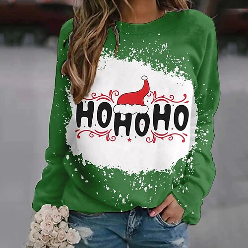 

letter Christmas Hat Masquerade Hoodie Women's Christmas Christmas Carnival Masquerade Adults' Christmas Vacation Polyester Top