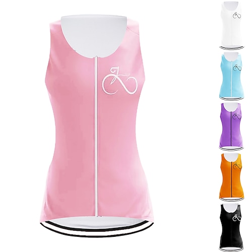 

21Grams Women's Cycling Vest Cycling Jersey Sleeveless Bike Jersey Top with 3 Rear Pockets Mountain Bike MTB Road Bike Cycling Breathable Quick Dry Moisture Wicking Reflective Strips White Black