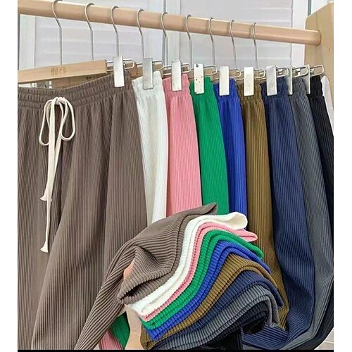 

Per donna Pantaloni della tuta A zampa Chino Pantaloni Palazzo Nero Bianco Rosa Informale Casual / quotidiano Elasticizzato Lunghezza intera Morbido Tinta unita M L XL 2XL