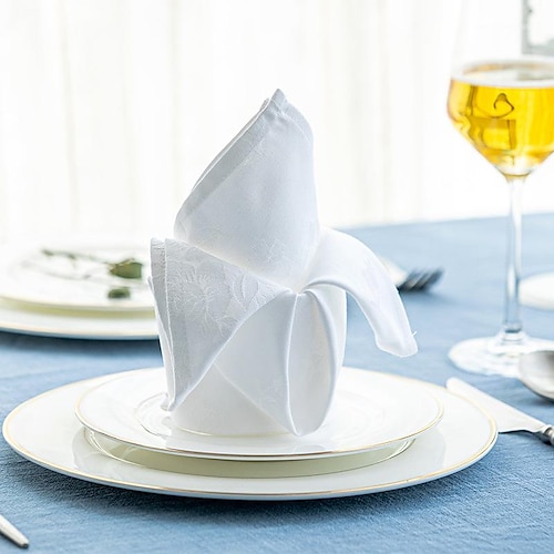 

white rose napkin polyester cotton satin napkin satin mouthcloth mat nordic modern minimalist colored napkin